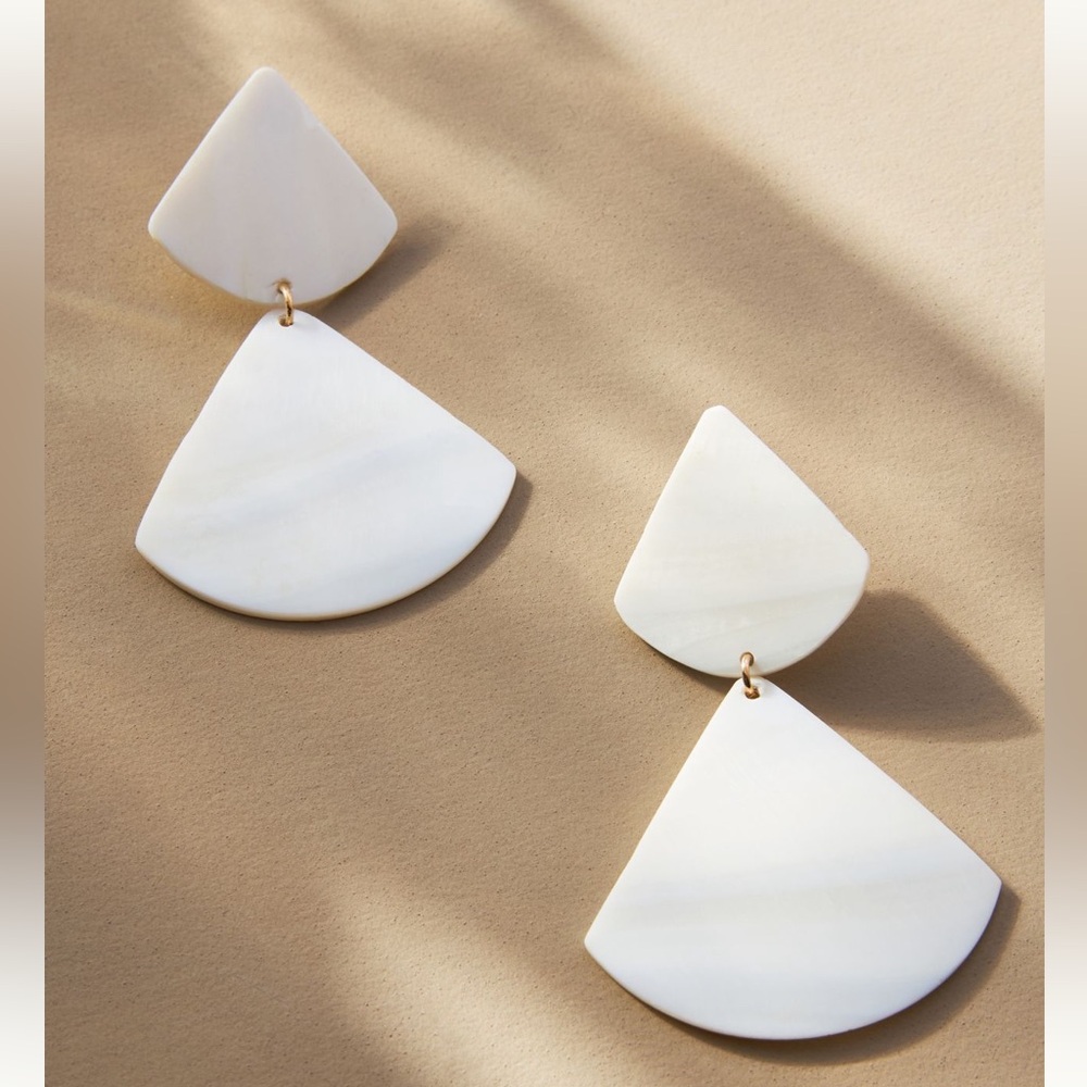 NWT Anthropologie Double Shell Drop Earrings
